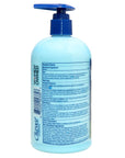 Blue Stop Max 16oz back of label displaying woman owned and english product facts.